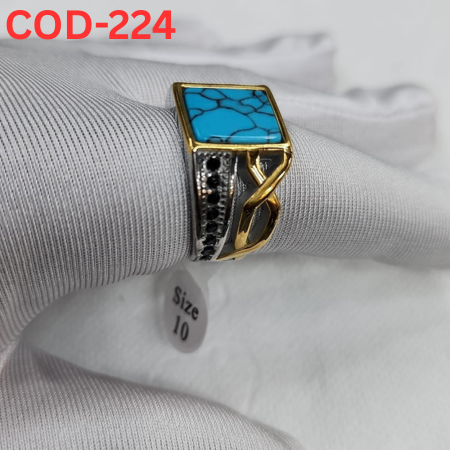 Turkish অরজিনাল ইন্দ্র নীলা পাথর হাতের আংটি (COD-224)